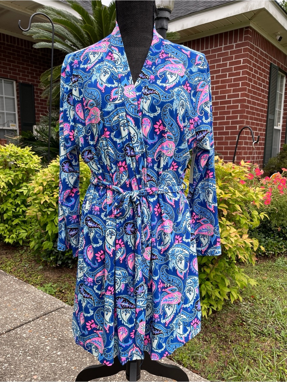 Bobbie Brooks Blue Paisley Sleepwear Robe